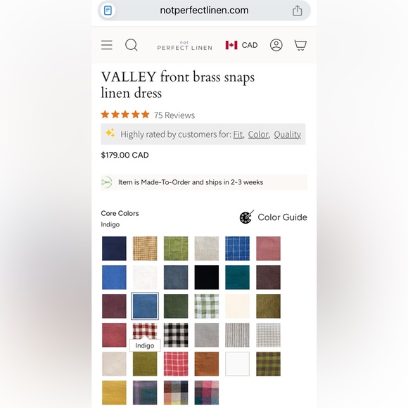 notPERFECTLINEN VALLEY front brass snaps linen dress (NWOT) - Picture 7 of 8